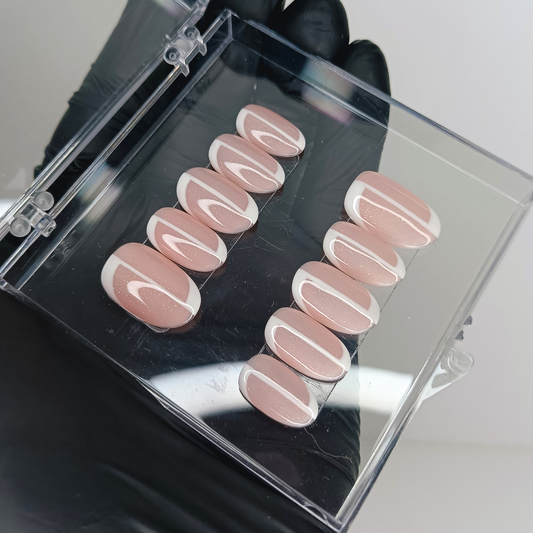 LILY set unghie finte bianco con glitter