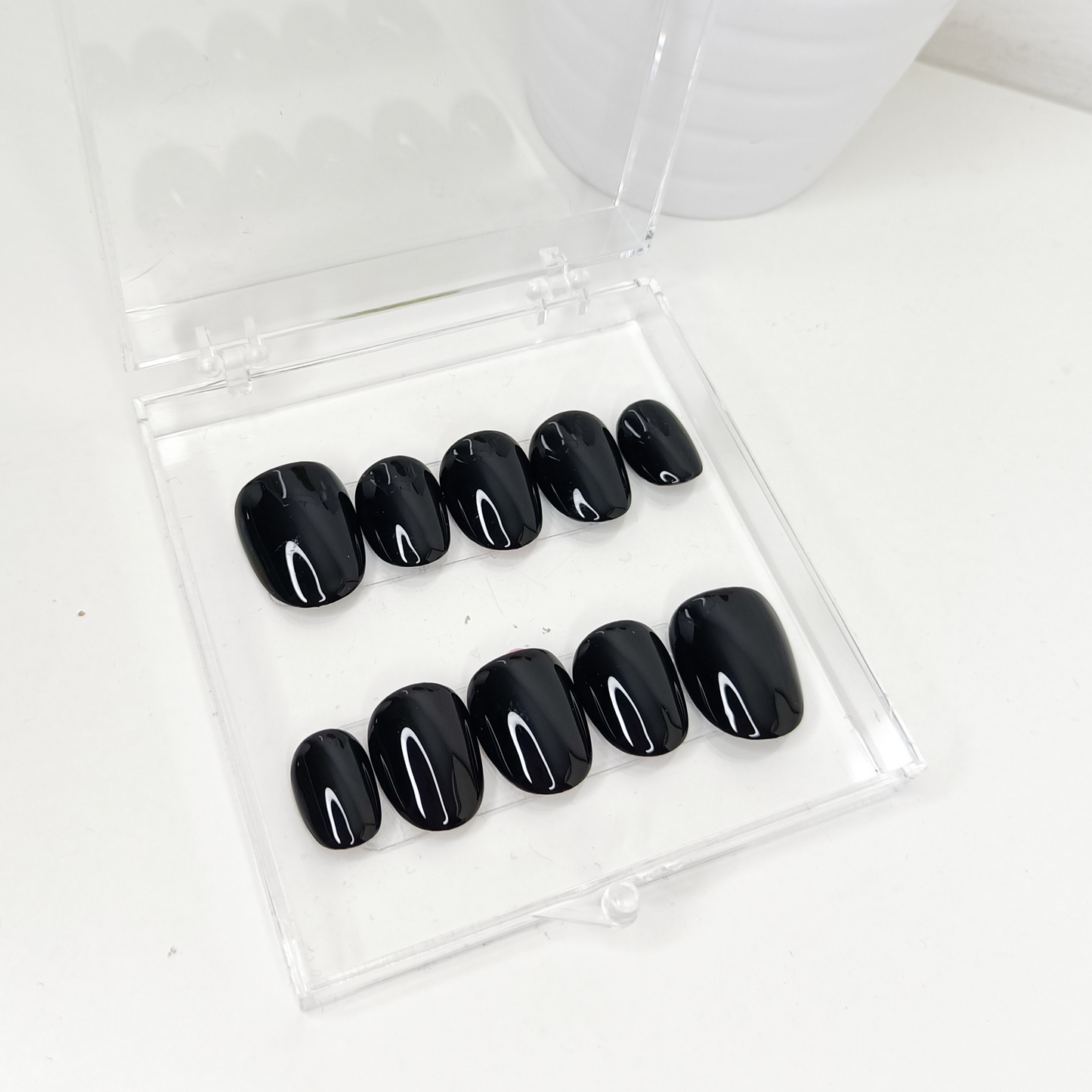 Set unghie finte press on colore NERO
