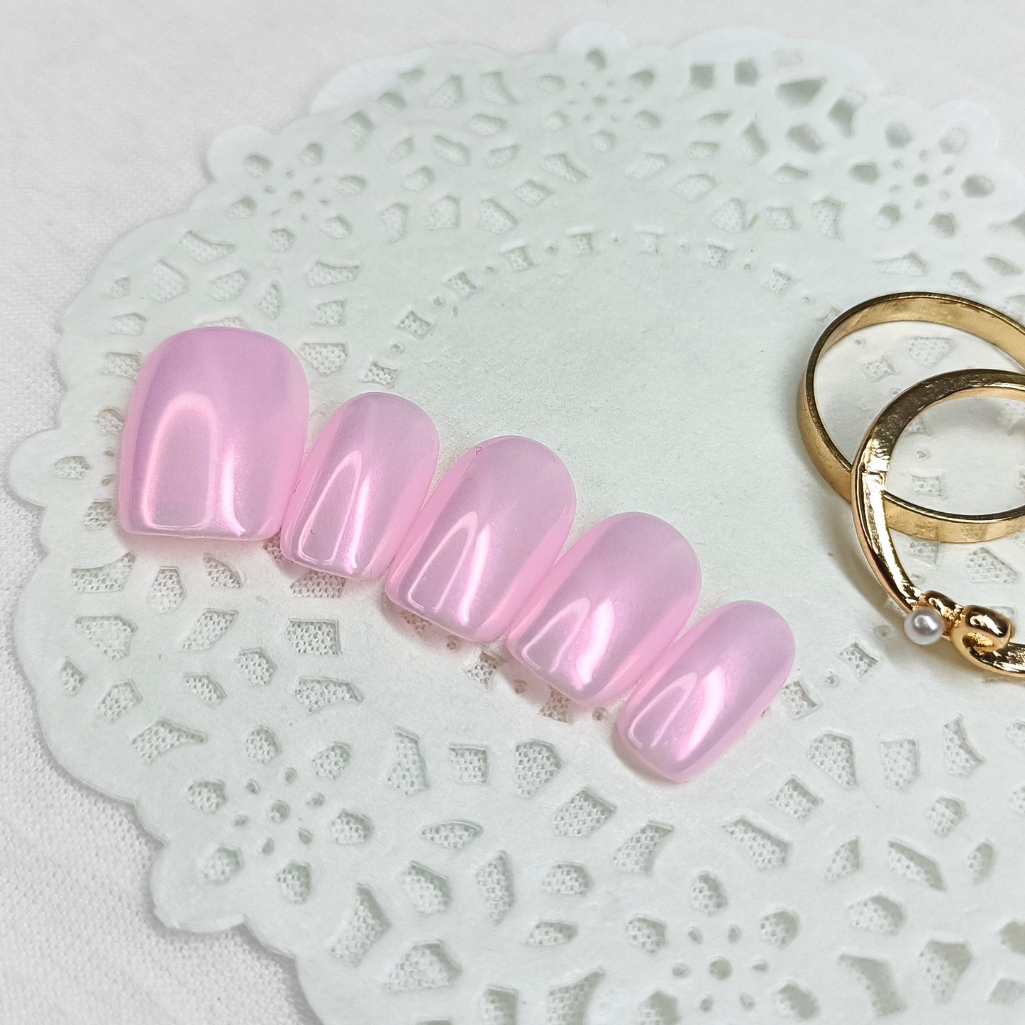 GLAZED CANDY – Unghie finte press on effetto glazed donut rosa