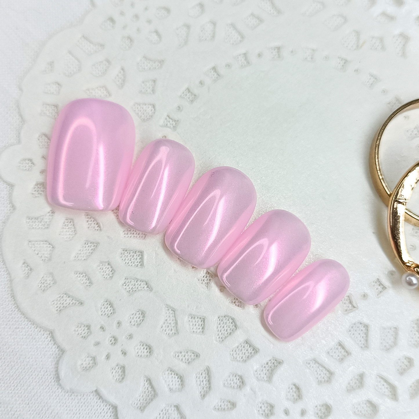 GLAZED CANDY – Unghie finte press on effetto glazed donut rosa