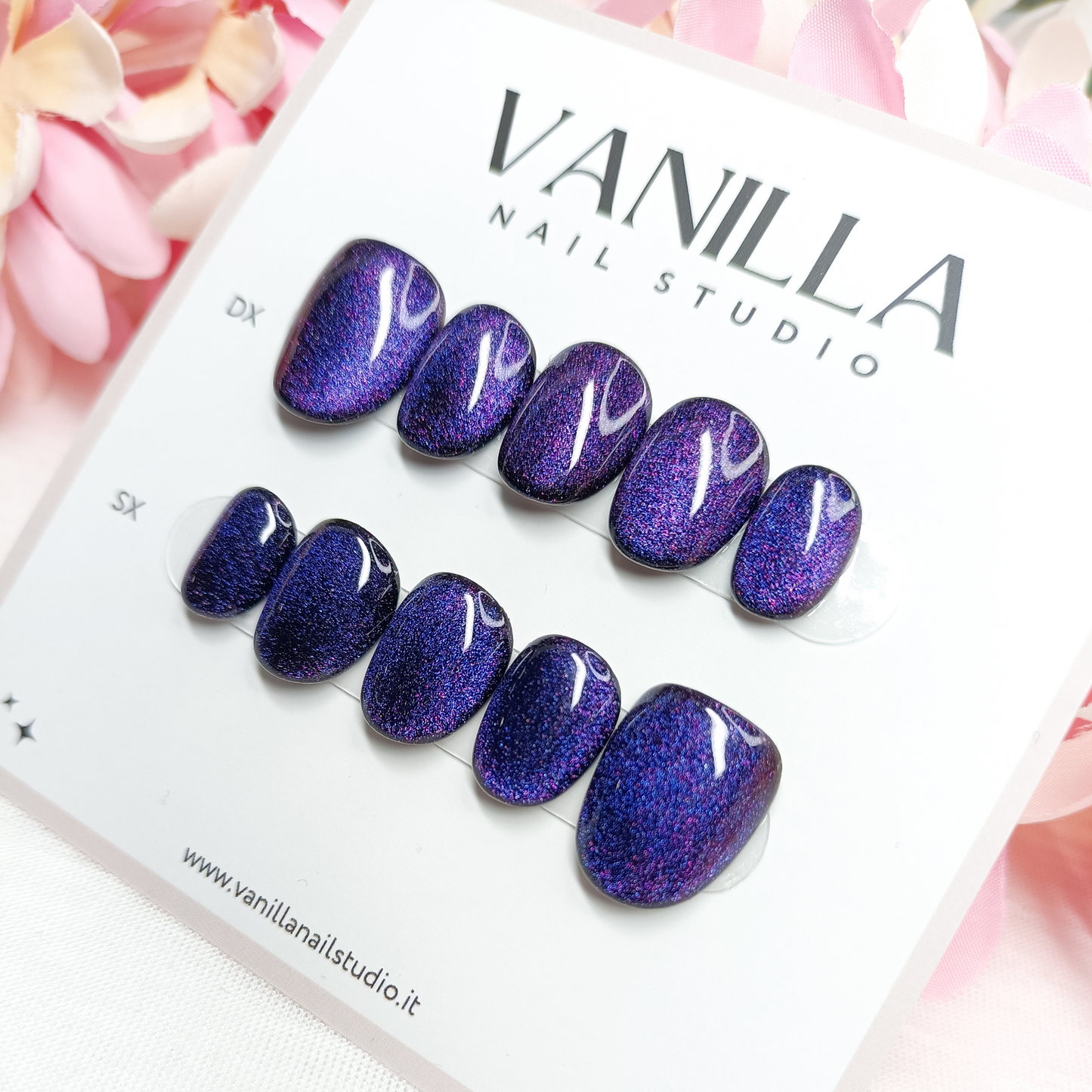 MAGIC CAT EYE - unghie finte press on nero con effetto cat eye