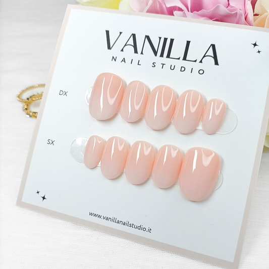 SOFT BABY BOOMER - unghie finte press on rosa lattiginoso