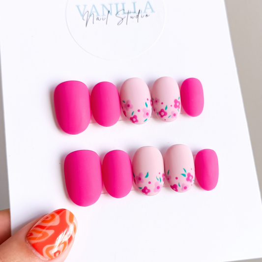 SPRING unghie finte press on floreali personalizzabili