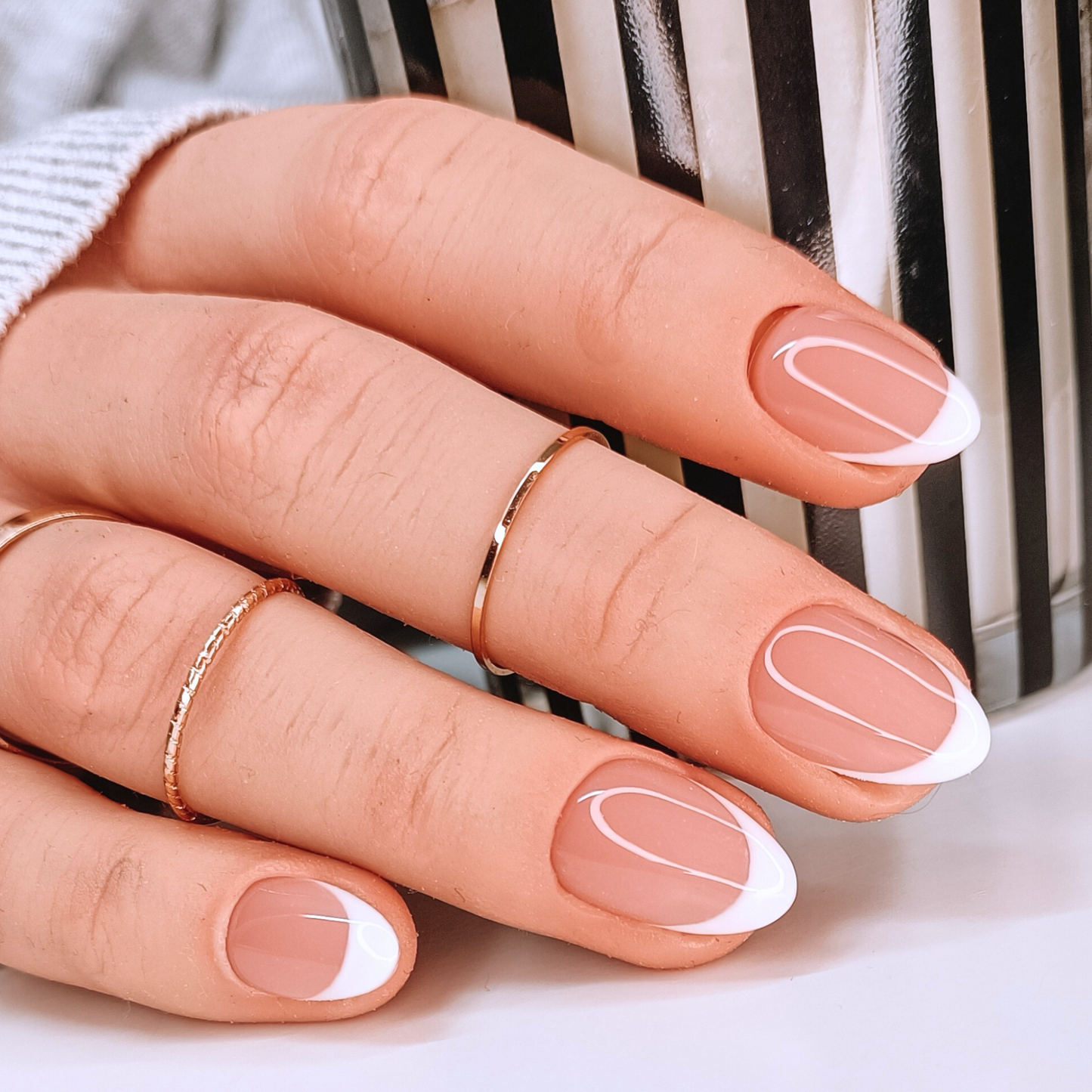 FRENCH MANICURE BIANCA unghie finte press on