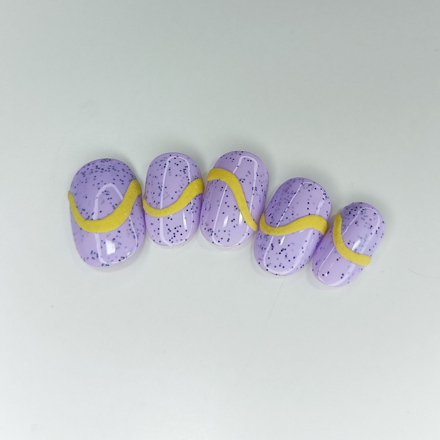 EIR unghie finte press on viola e giallo