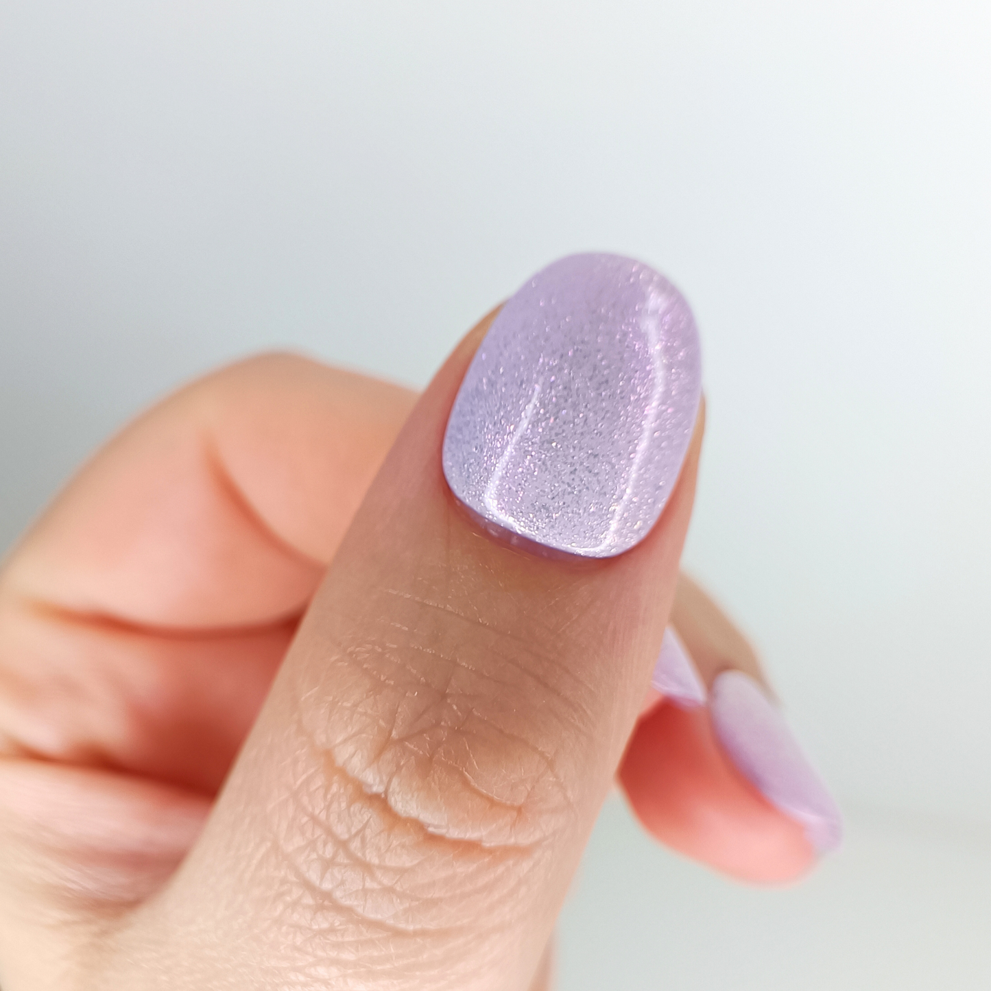 JOY set unghie finte press on viola lilla con glitter