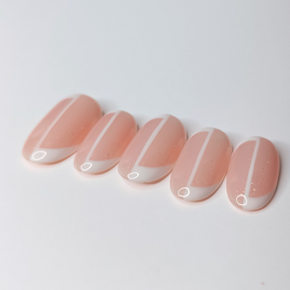 LILY set unghie finte bianco con glitter