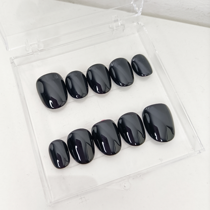 Set  unghie finte press on colore NERO